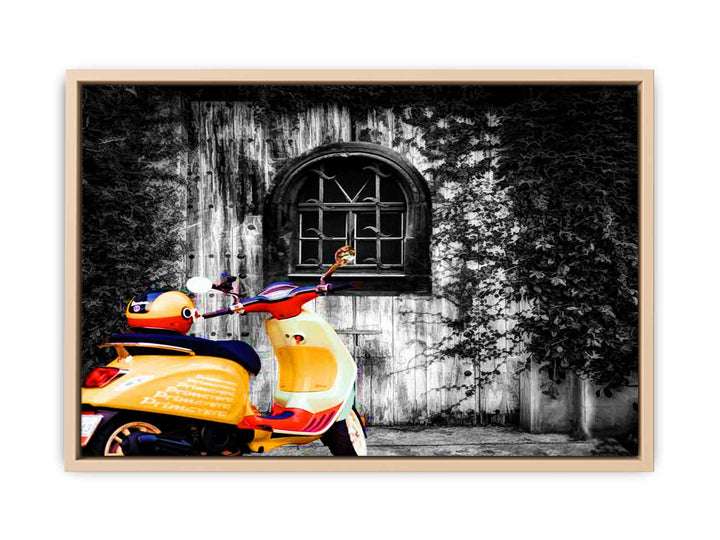 Vespa at Door Painitng 