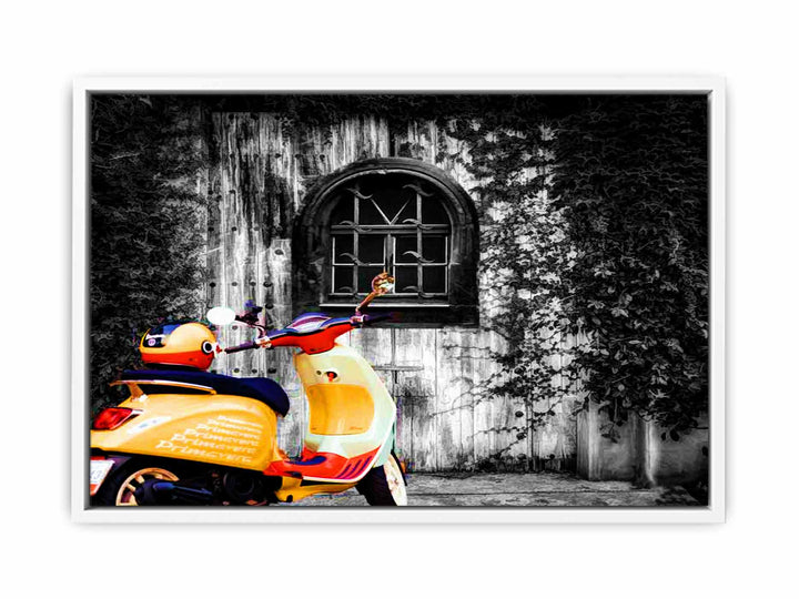 Vespa at Door Painitng 