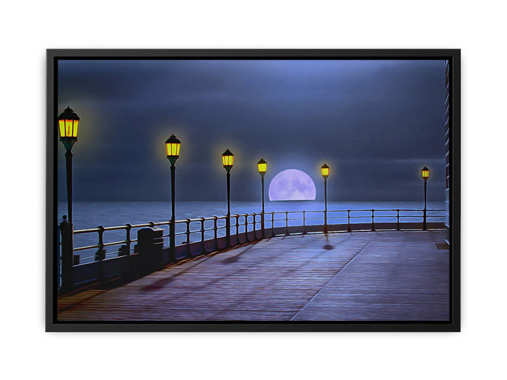 Beach Side Moon Walk Painting 