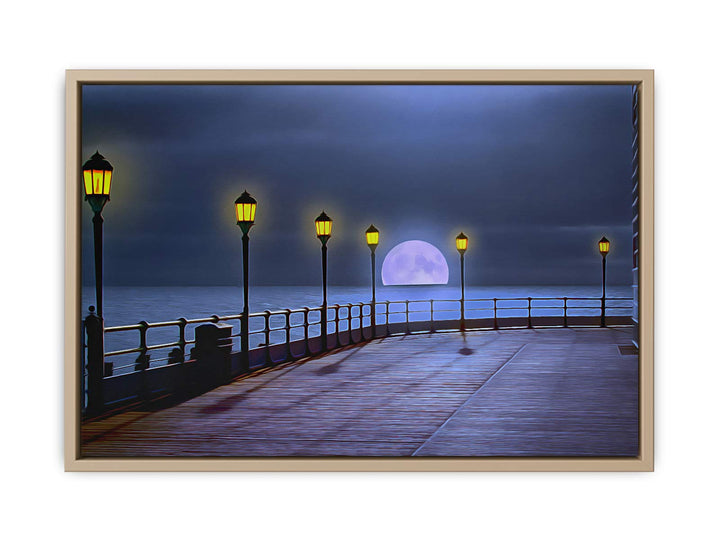 Beach Side Moon Walk Painting 