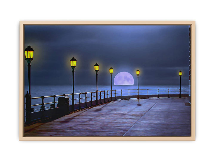 Beach Side Moon Walk Painting 