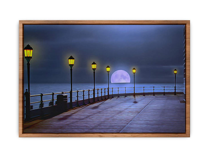 Beach Side Moon Walk Painting 