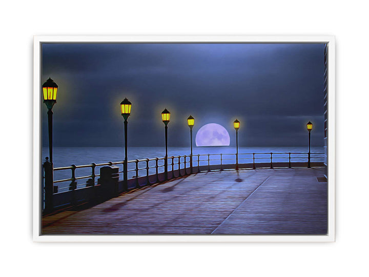 Beach Side Moon Walk Painting 