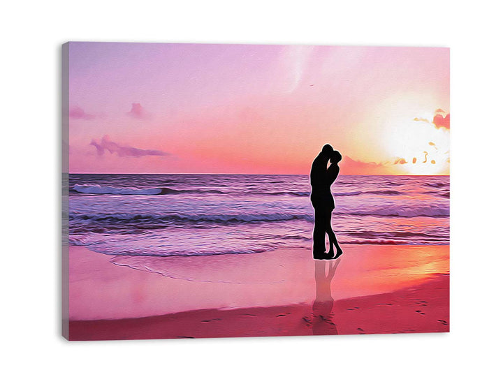 Kiss on Beach Ocean  Painting 