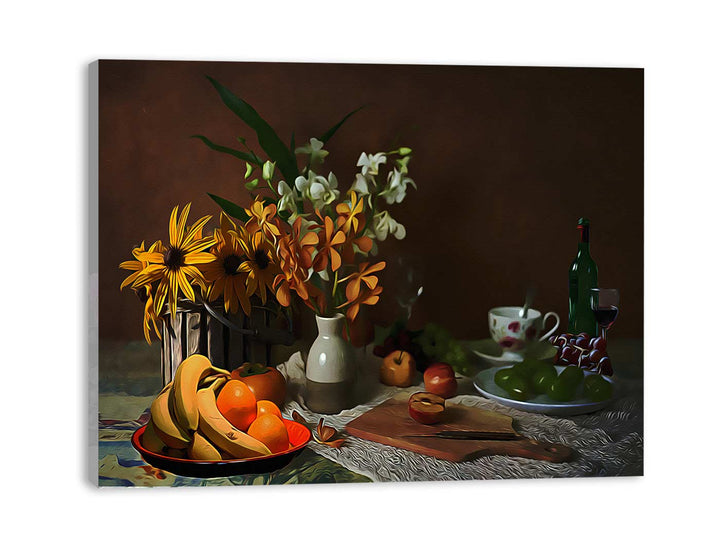 Yellow Flower Still Life Painting 