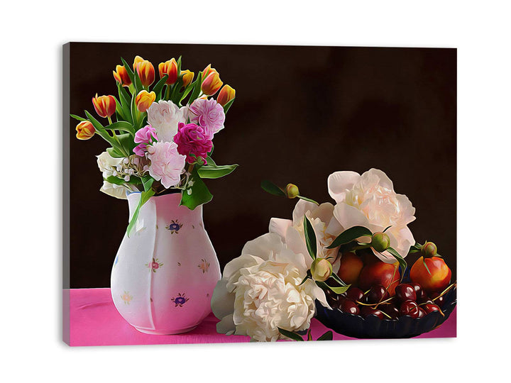 Flower Vase Still Life Painting 