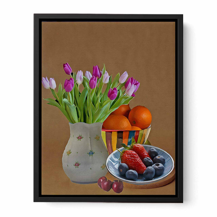 Flower Plate Still Life Painting 