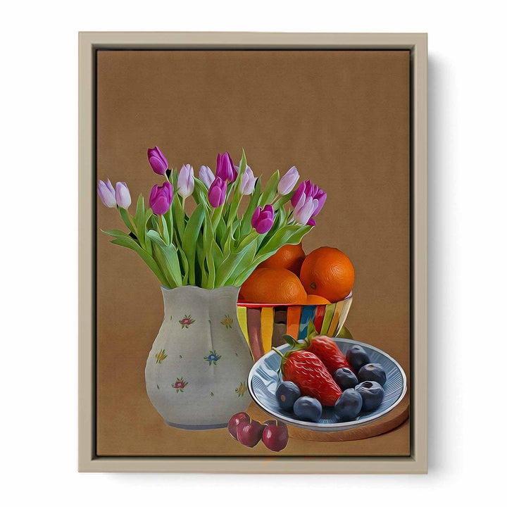 Flower Plate Still Life Painting 