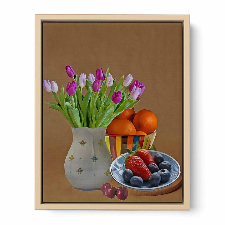 Flower Plate Still Life Painting 