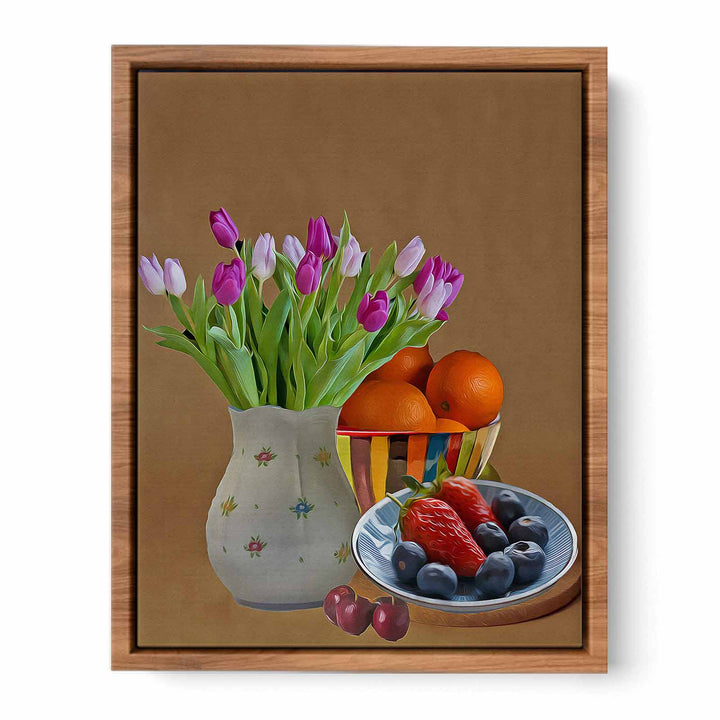 Flower Plate Still Life Painting 