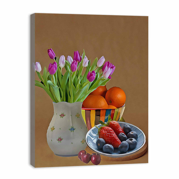Flower Plate Still Life Painting 