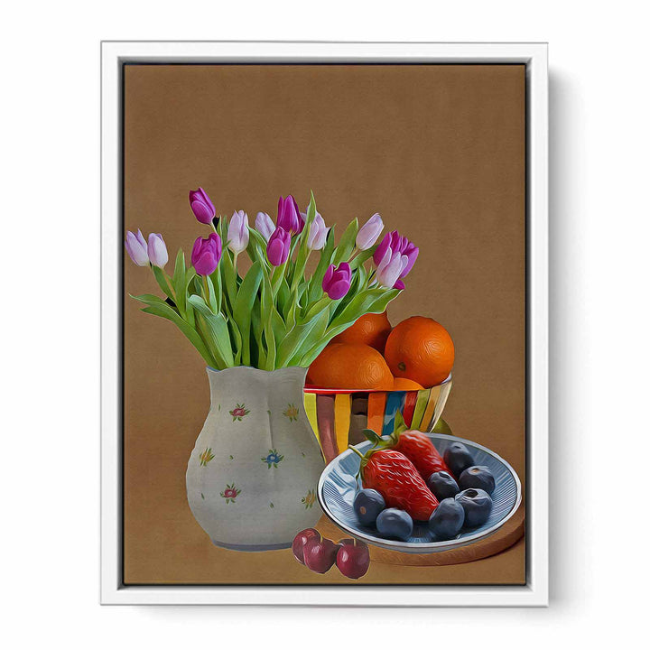 Flower Plate Still Life Painting 