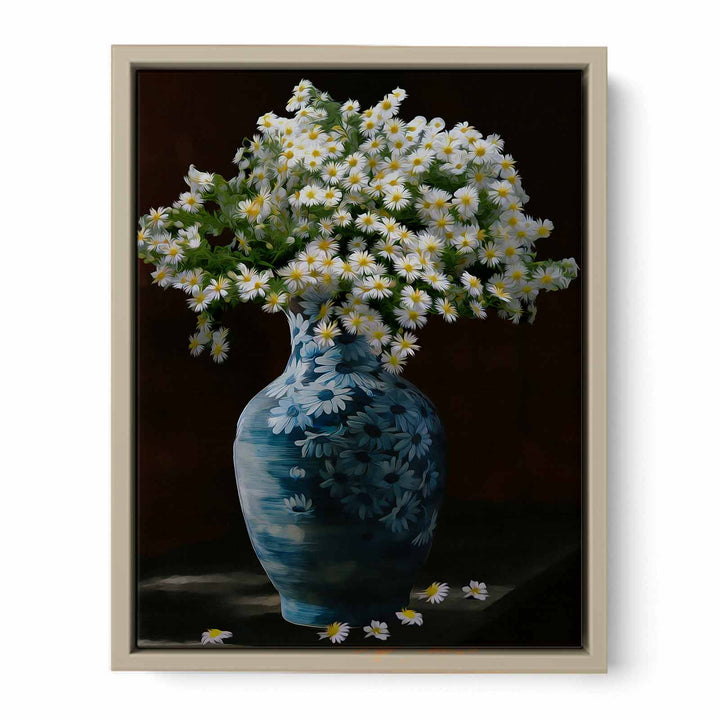 White Yellow Flower Still Life Painting 