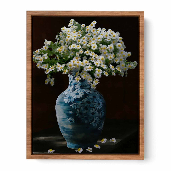 White Yellow Flower Still Life Painting 