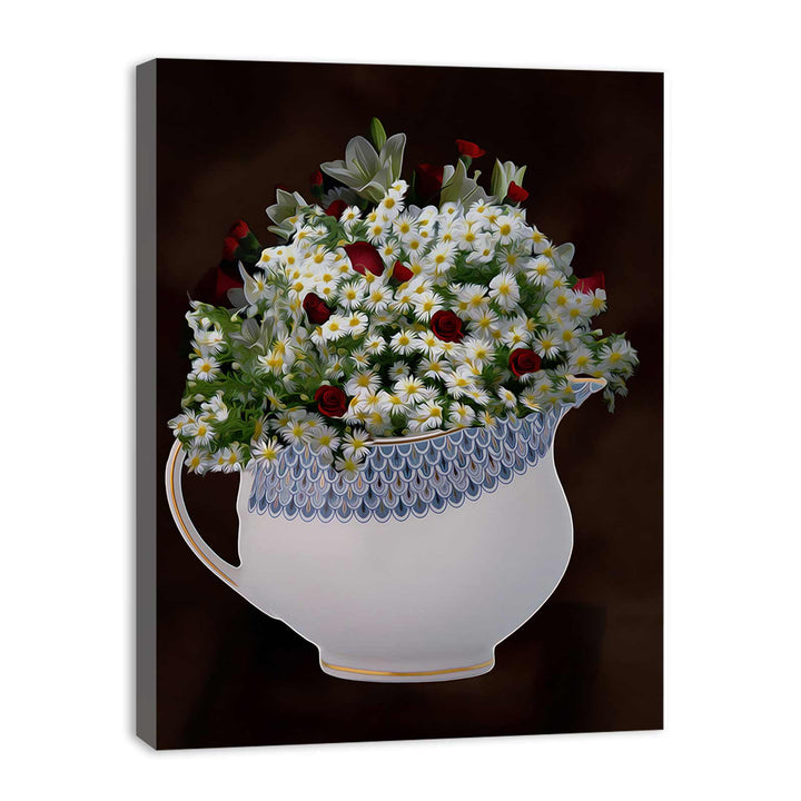 White Yellow Flowers  Painting 