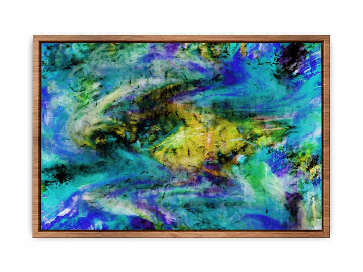 Yellow Blue Abstract Painting 