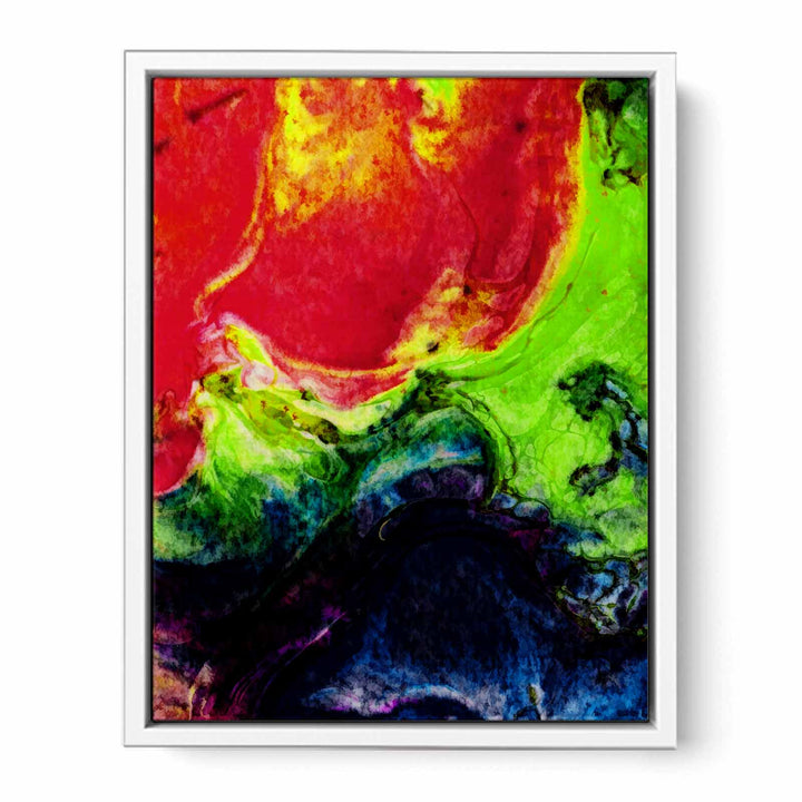 Green Red Abstract Painting 