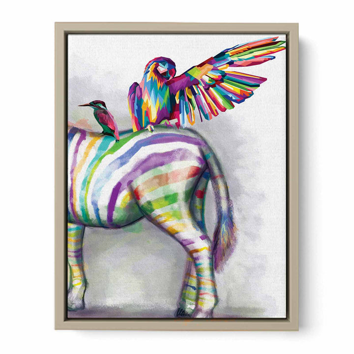 Parrot on Zebra Painting 