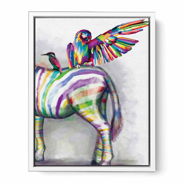 Parrot on Zebra Painting 