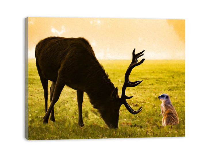 Meerkat and Deer Painting 