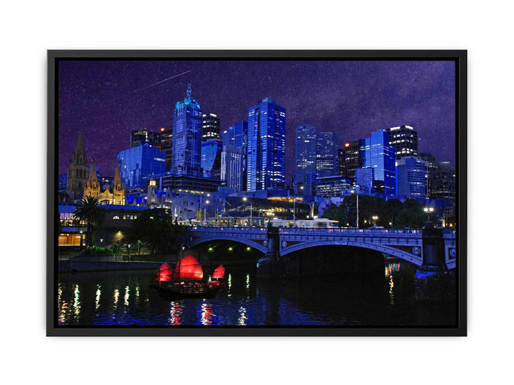 Melbourne Night Veiw  Painting 