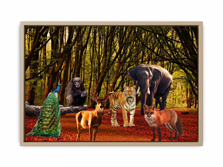 Peacock Animal Group Painting 