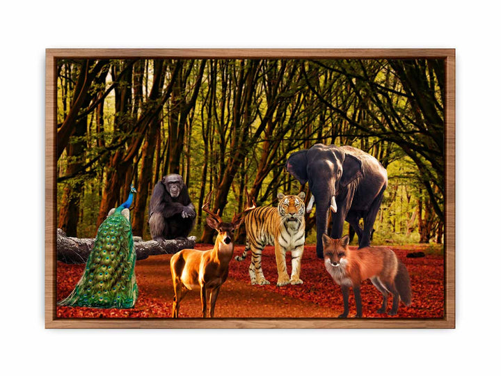 Peacock Animal Group Painting 