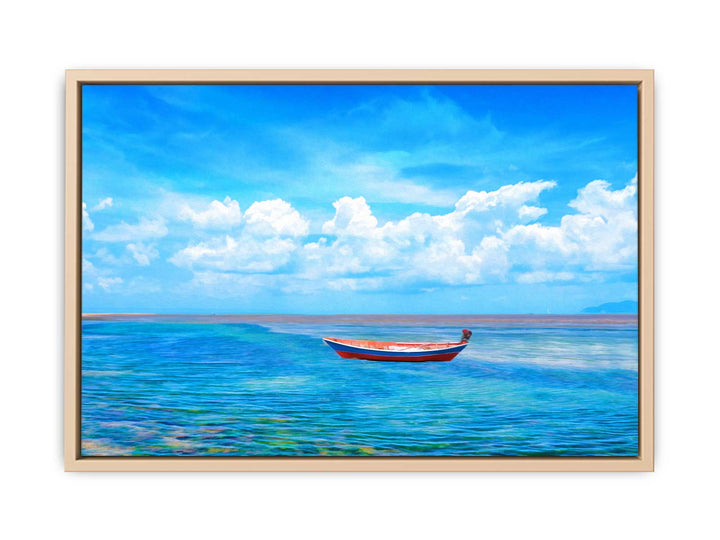 Blue Sea  Boat Painting 