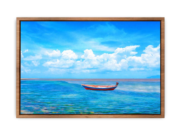 Blue Sea  Boat Painting 