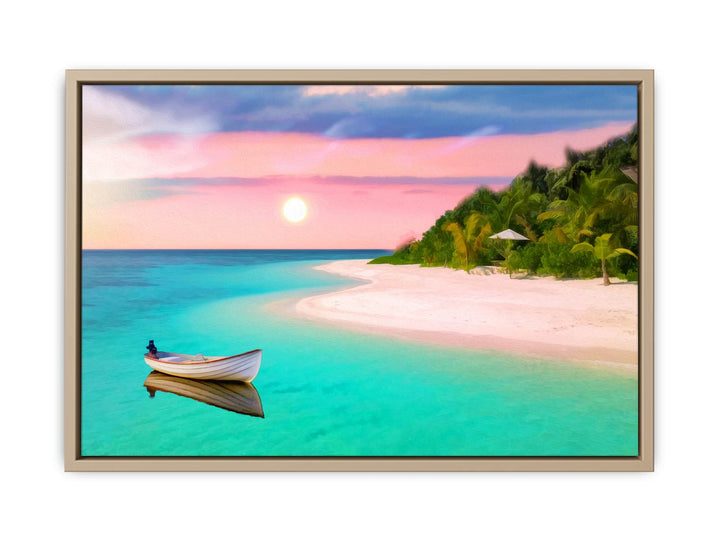 Sun Fishing Boat Painting 