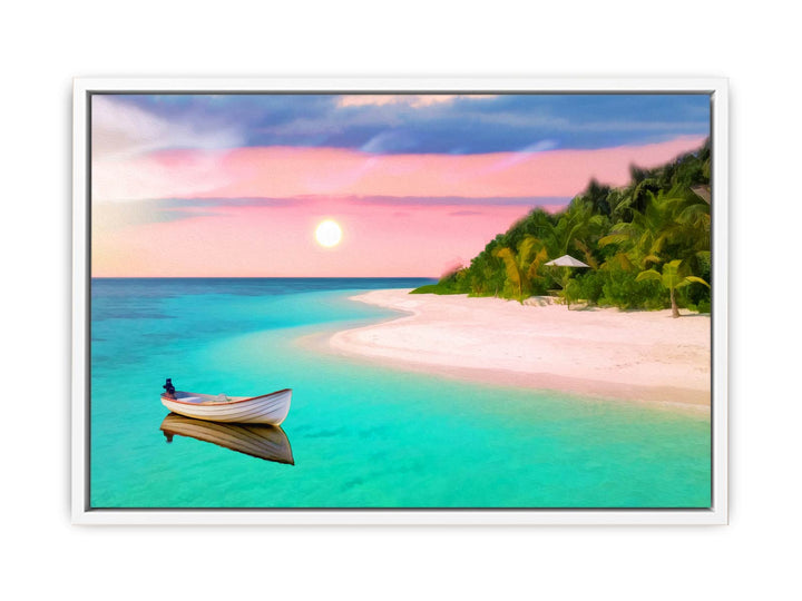 Sun Fishing Boat Painting 