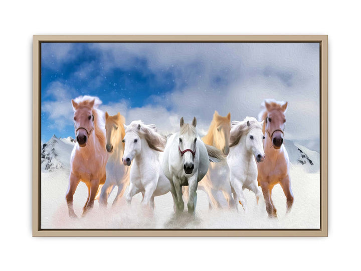 Seven Runing Horses Painting 