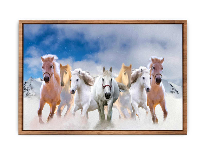 Seven Runing Horses Painting 