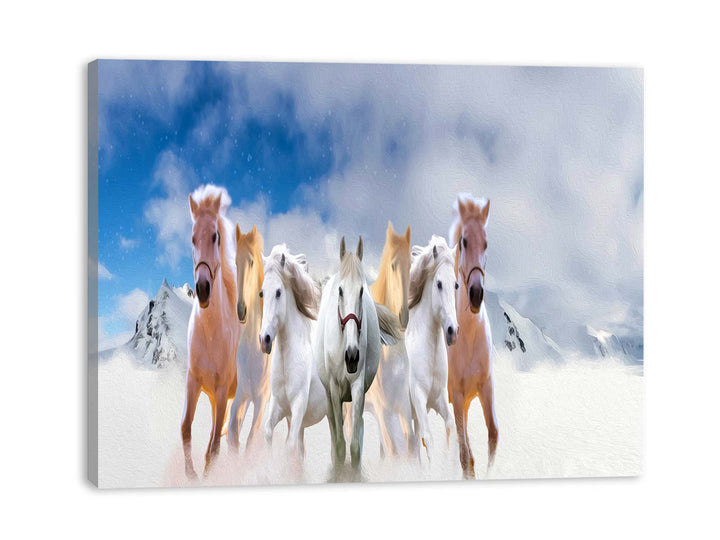 Seven Runing Horses Painting 