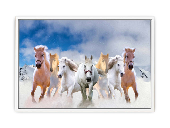 Seven Runing Horses Painting 