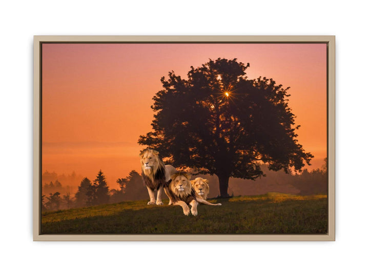 Three Lions Painting 