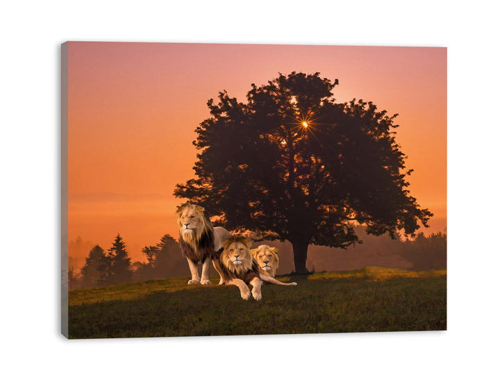 Three Lions Painting 