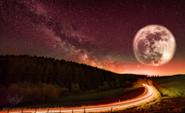Road to Moon  & Galaxy Painting