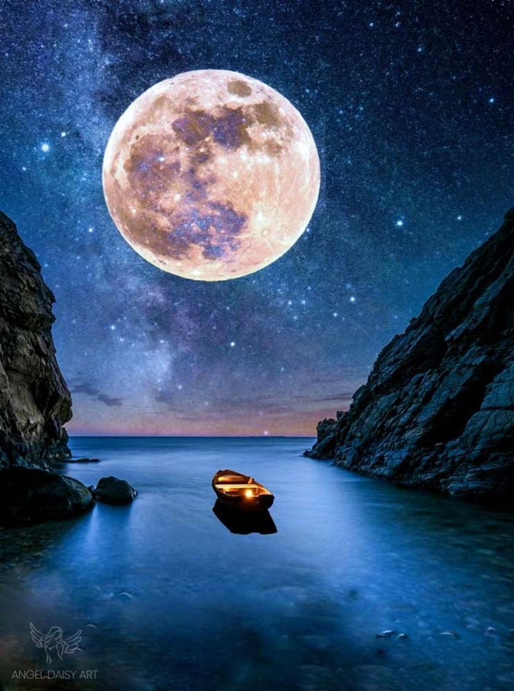 Moon on Beach Painting