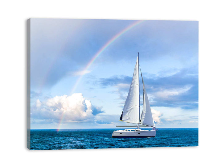 Rainbow Sailing Ship Painting 