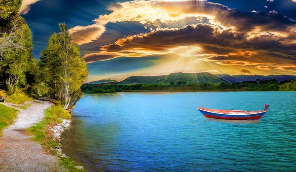 Sunrise Mountain Lake Painting