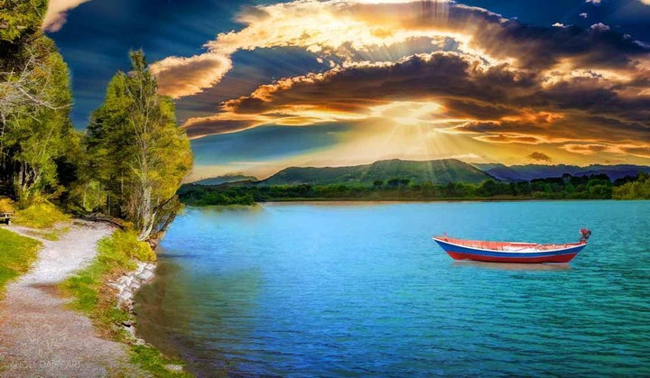 Sunrise Mountain Lake Painting