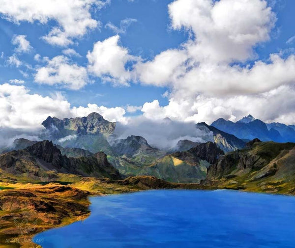 Cloud Mountain Lake Painting