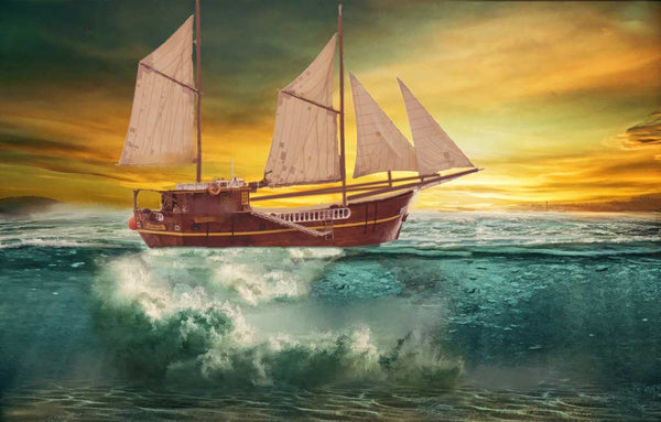 Vintage Ship Painting