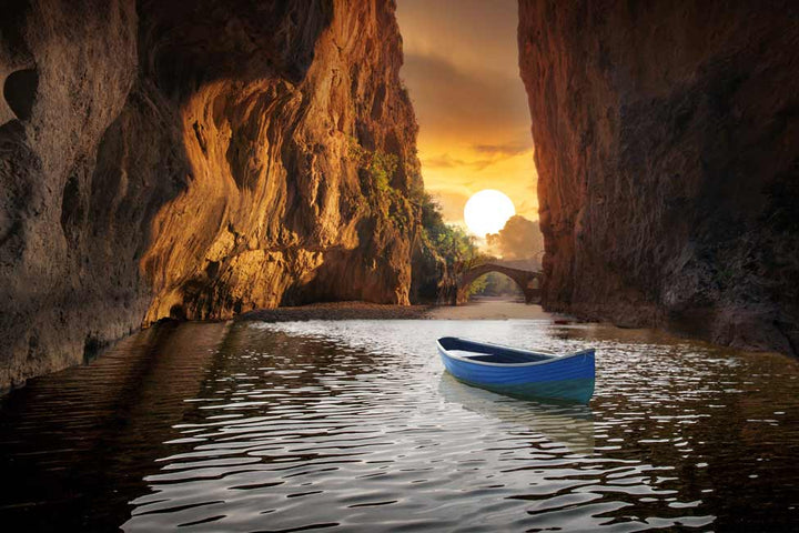 Sunrise Sea  Cave Painting