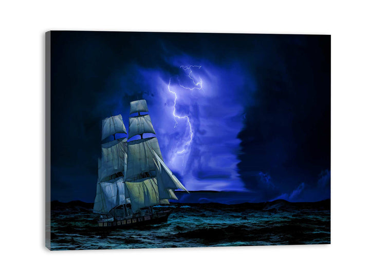 Sailing Ship Lightning Painting 