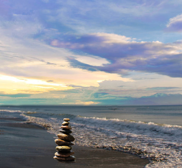  Stacking stones Beach Painting