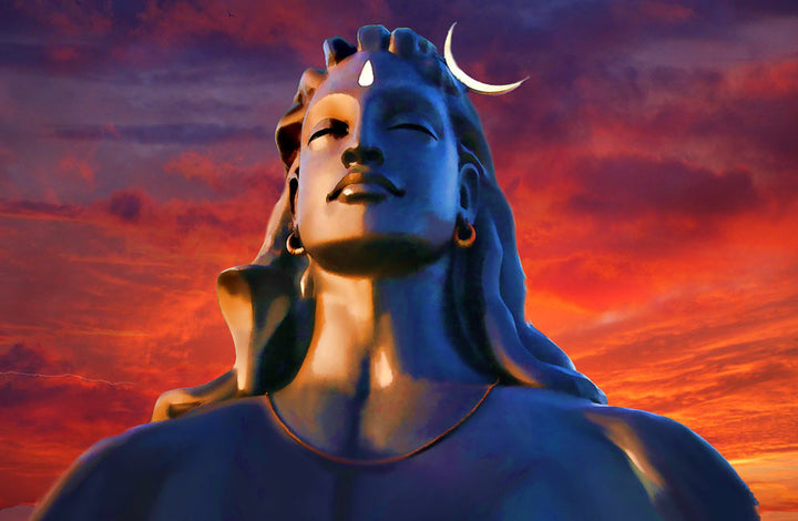 Adiyogi Shiva Red Painting