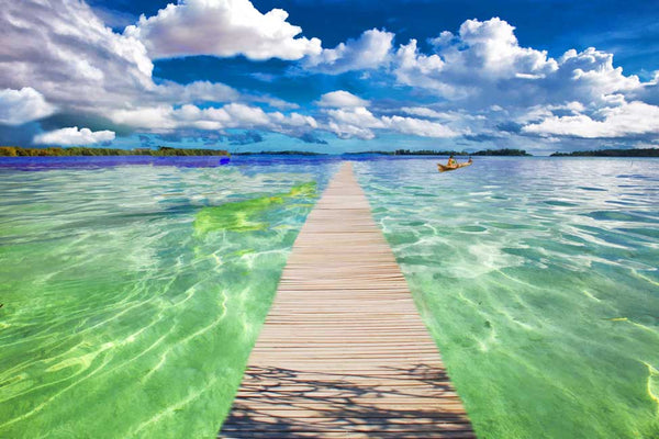 Green Sea Beachpath Painting