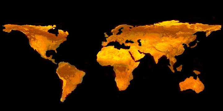 Orange Worldmap Painting